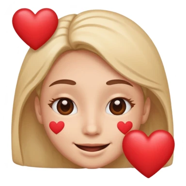 kiss face with hearts around it and heart eyes sticker