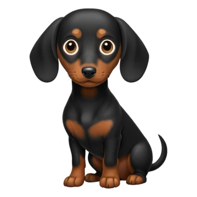 Black miniature Daschund  sticker