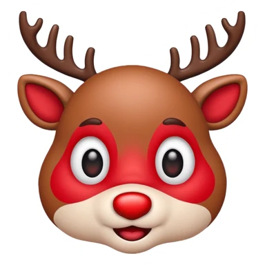Rudolph cute face emoji for slack simple sticker
