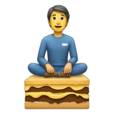 Un humain sur un caca sticker