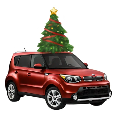 Black Kia soul decorated for  Christmas sticker
