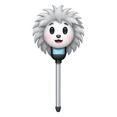 boom fluffy microphone with stick sticker