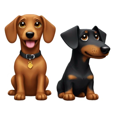 Black jagdterrier and dachshund dog  sticker