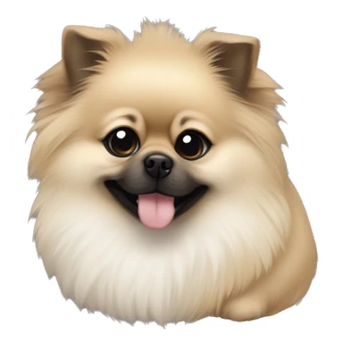 furry pomeranian white and pug hugging sticker