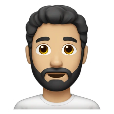 bearded white man with black hair sticker