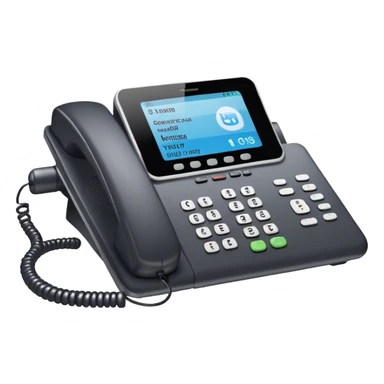 A call center operator using a headset and managing customer calls on a digital screen”
“A business phone system with call logs, contacts, and VoIP technology sticker