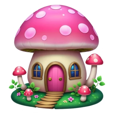 Pink girly Galaxy mushroom house covered in vines sticker