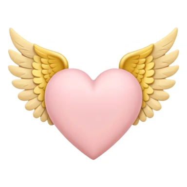 Heart with wings in soft pink, beige and yellow pastel colors sticker