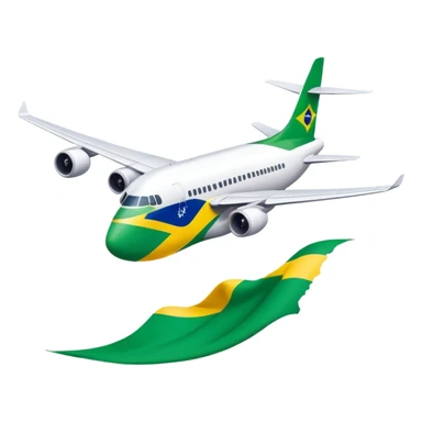 Create an emoji of a plane going through a Brazilian flag sticker