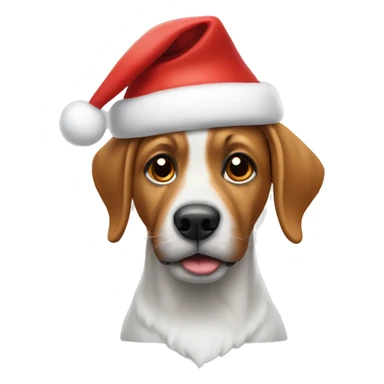 dog wearing a christmas hat sticker