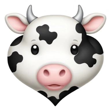 Cute heart with cow print pattern sticker