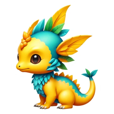 Exotic chibi Fakémon-creature sticker