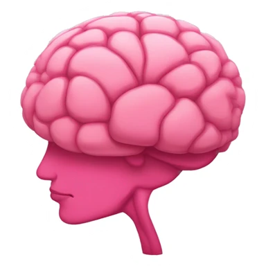 un cerebro de caricatura, con capa de super here y muy fuerte en colore rosas sticker