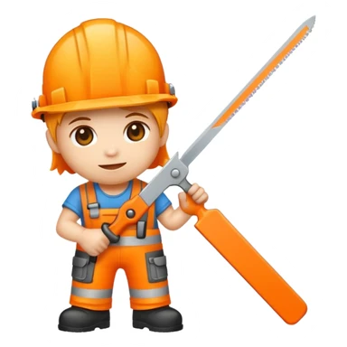 Testere related to İnşaat Aletleri, chibi emoji style, with glowing effects sticker