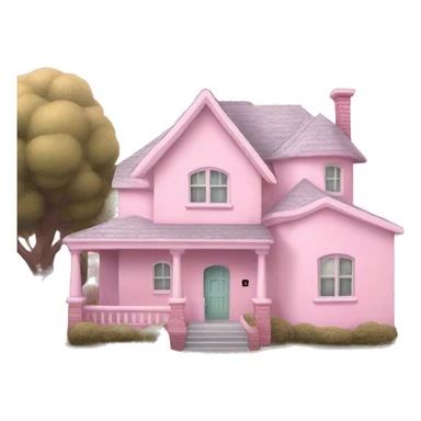 pastel pink house  sticker
