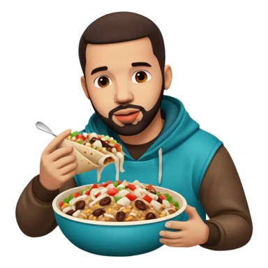 Drake eating a chipotle burrito bowl sticker
