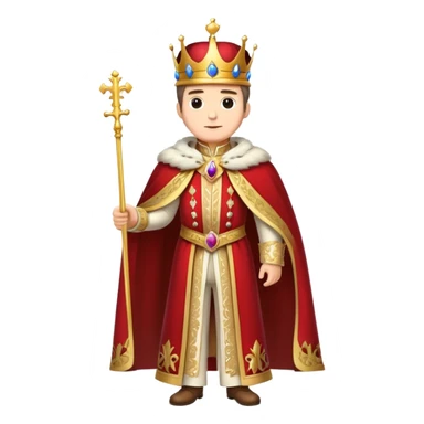 Full body of Francisco I, royal king standing in royal attire with crown and cape sticker