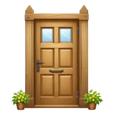 open wooden door sticker