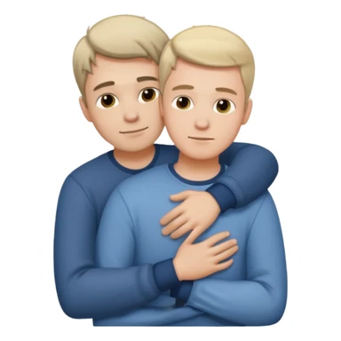Two males hugging for comfort sticker