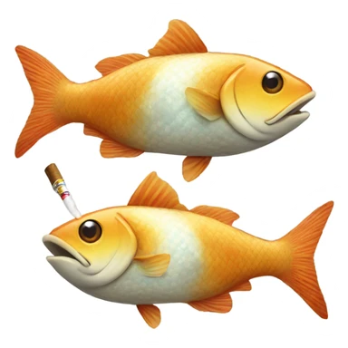 A fish smoking a cig sticker