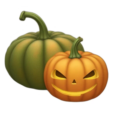 Une citrouille entrain de découper une citrouille sticker