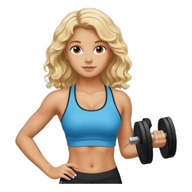 iOS 18 aesthetic wavy blondie girl gym sticker