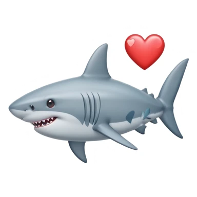 Tiburón con corazones sticker