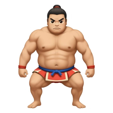 Japanese Sumo wrestler In position of atack sticker