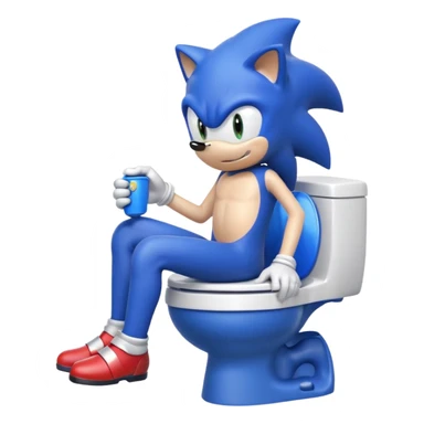 Sonic on toilet sticker