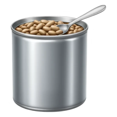 Open can of beans with spoon  sticker
