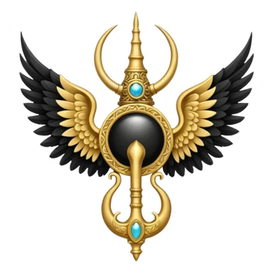 holy emblem with black wings with horn sticker