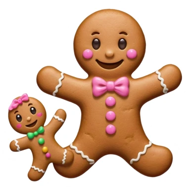 Gingerbread man in pink sticker
