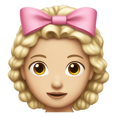 White princess in a pink bow sticker