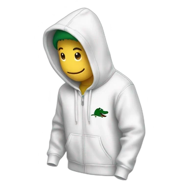 Lacoste smiking friends with white lacoste hoodie sticker