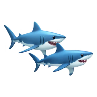 2 Sharks (1 pink and 1 blue) baby shark sticker