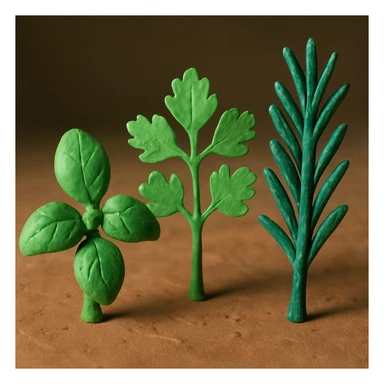 herbs, claymation style sticker