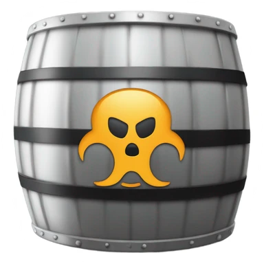 Biohazard symbol on a barrel sticker