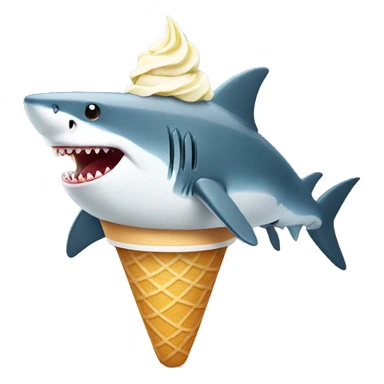Shark eating ice cream sticker