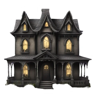 Creepy ok Realistic Huge ornate gothic Cardboard haunted house  sticker