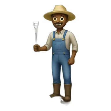 farmer with pitchfork sticker