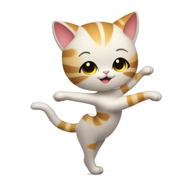  Rhythmic gymnastics cat sticker