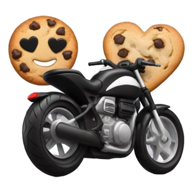 cookie heart with black motorbike  sticker