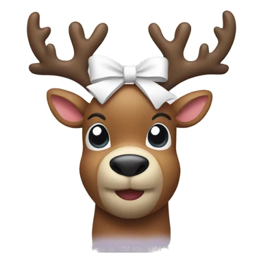 Reindeer with white bow sticker