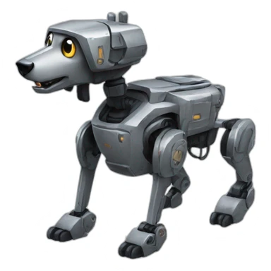 armed robot dog sticker