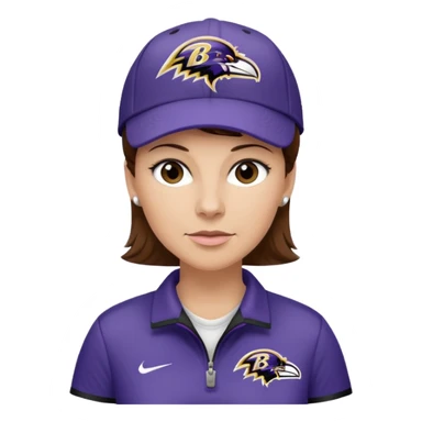 Caucasian short brown hair Female football coach Baltimore Ravens  sticker