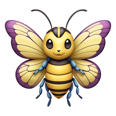 Cute Chibi Beedrill-Butterfree-Pokémon-Fakémon-creature sticker