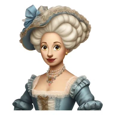 A renaissance Marie Antoinette style woman    sticker