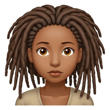 Black woman with locs thinking face sticker