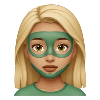 A girl with a clay mask sticker