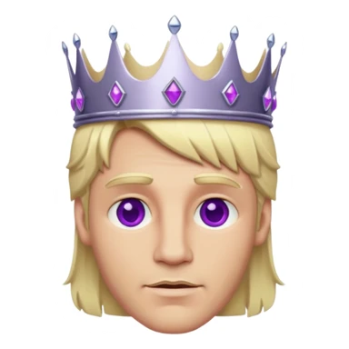 blonde king with silver crown and purple gems sticker